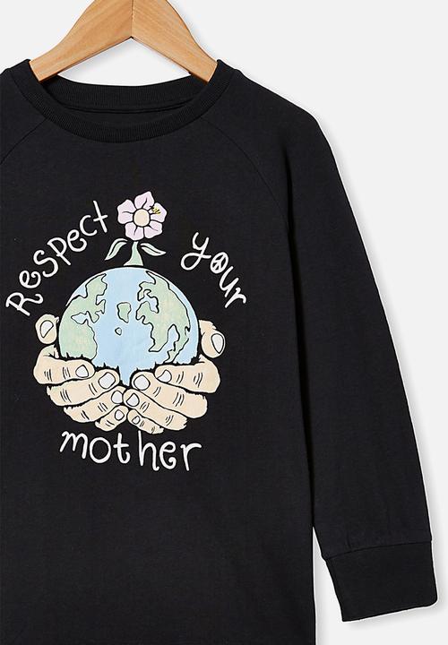 Cotton On - Tom long sleeve raglan tee - black