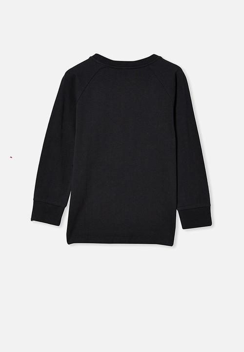 Cotton On - Tom long sleeve raglan tee - black