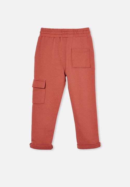Cotton On - Cargo trackpant - rust 