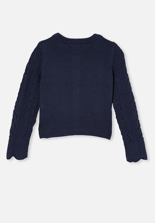Cotton On - Arabella ruffle cardigan - navy