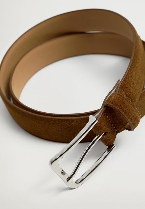 MANGO - Belt suede - brown