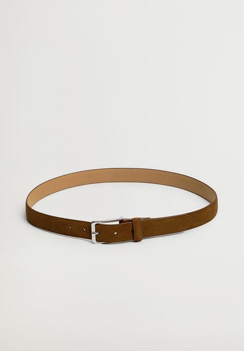 MANGO - Belt suede - brown