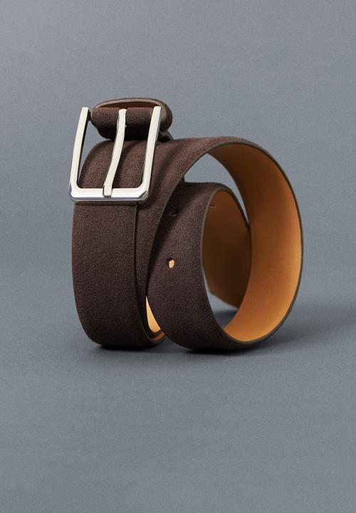 MANGO - Belt suede - brown