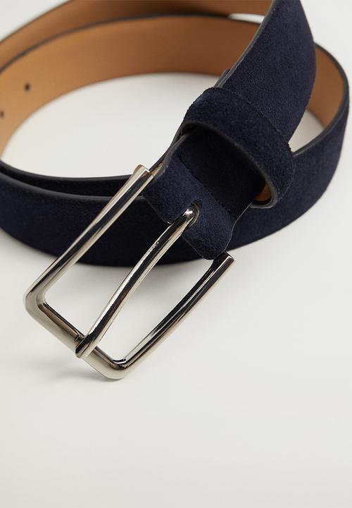 MANGO - Belt suede - navy