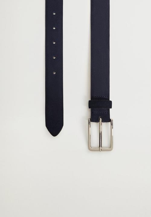 MANGO - Belt suede - navy