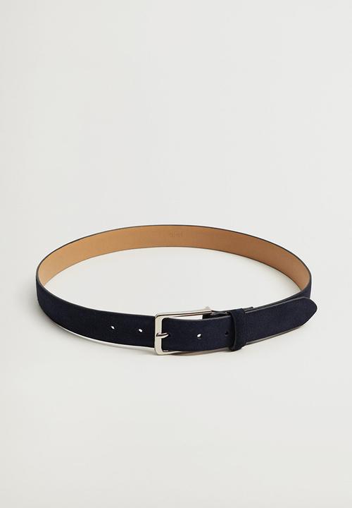 MANGO - Belt suede - navy