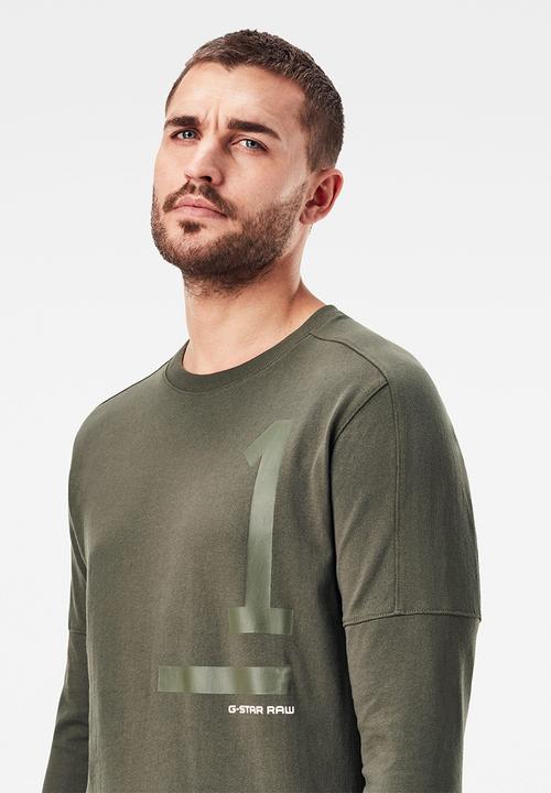 G-STAR - Numbers graphic r l\s tee - combat