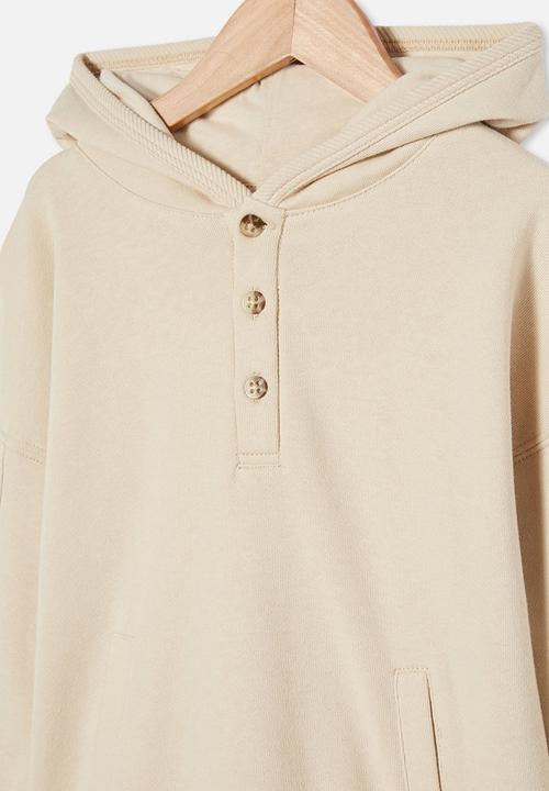 Cotton On - Henley hoodie - beige