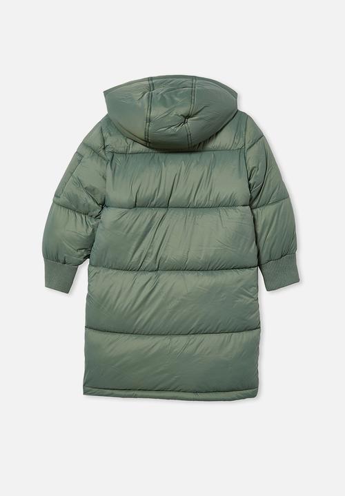 Cotton On - Finley longline puffer - olive 