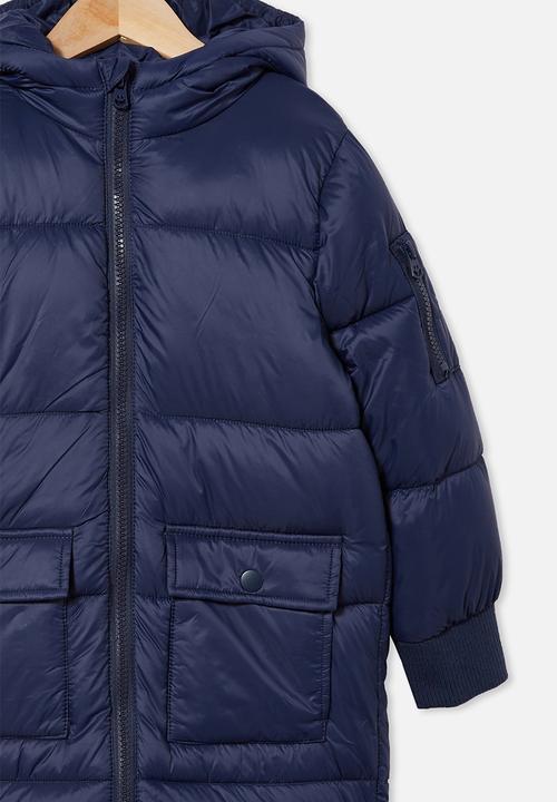 Cotton On - Finley longline puffer - navy