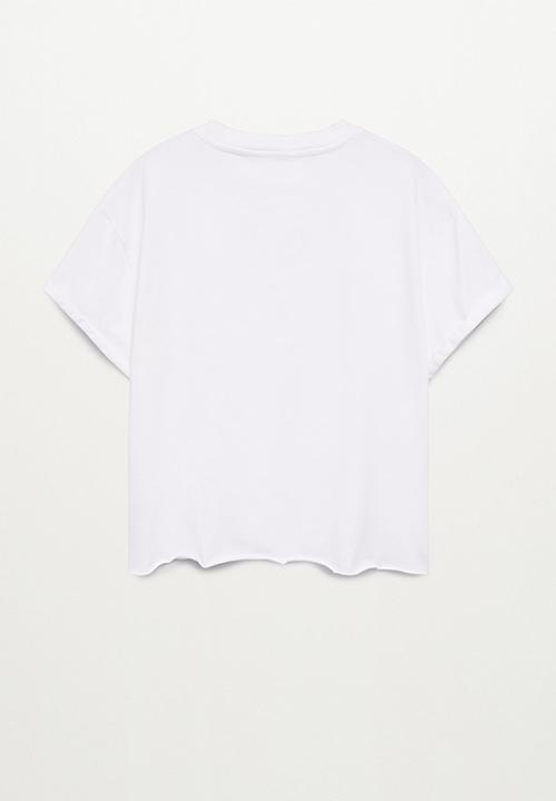 MANGO - Roll tee - white 