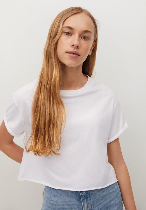 MANGO - Roll tee - white 