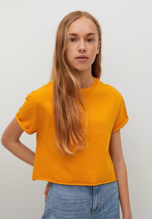 MANGO - Roll tee - medium yellow