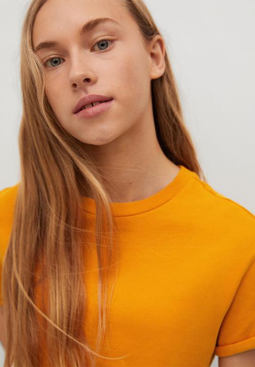 MANGO - Roll tee - medium yellow