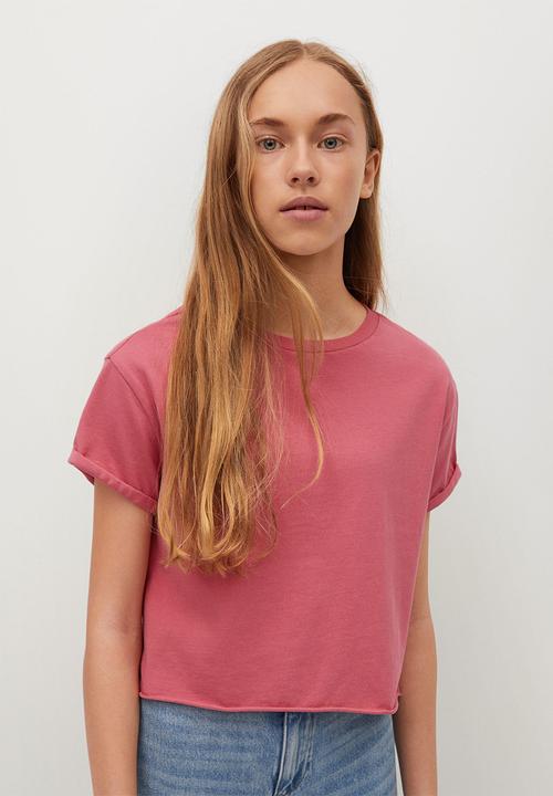 MANGO - Roll tee - pink