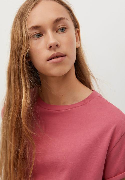 MANGO - Roll tee - pink