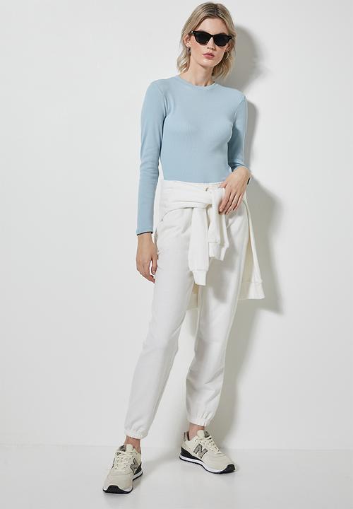 Superbalist - Single rib crew neck top - blue