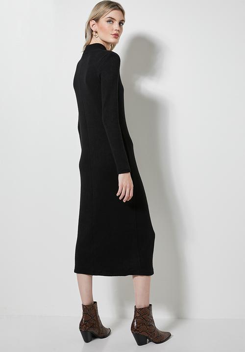 Superbalist - Soft touch shoulder pad dress - black