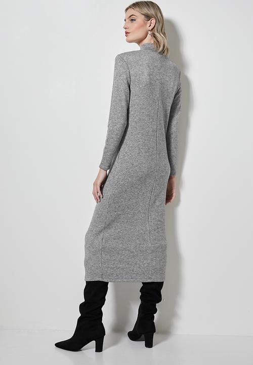 Superbalist - Soft touch shoulder pad dress - grey