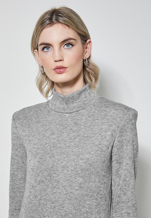 Superbalist - Soft touch shoulder pad dress - grey