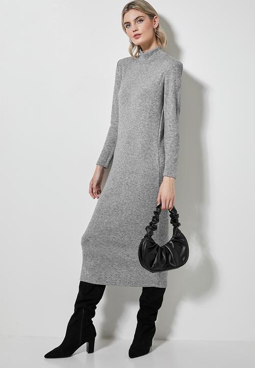 Superbalist - Soft touch shoulder pad dress - grey