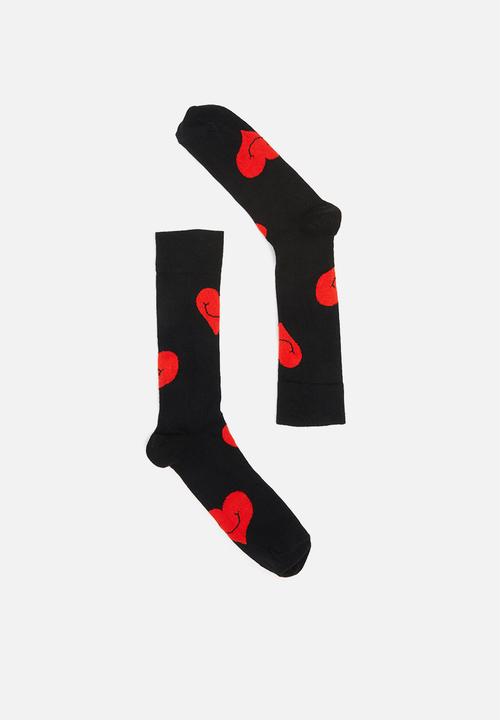 Happy Socks - 2 Pack I heart you socks gift set - black & red 