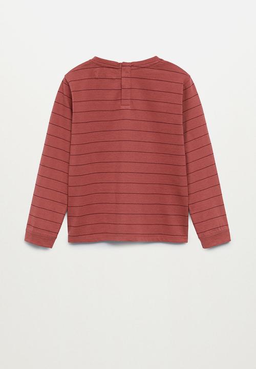 MANGO - Ibai long sleeve tee - dark red