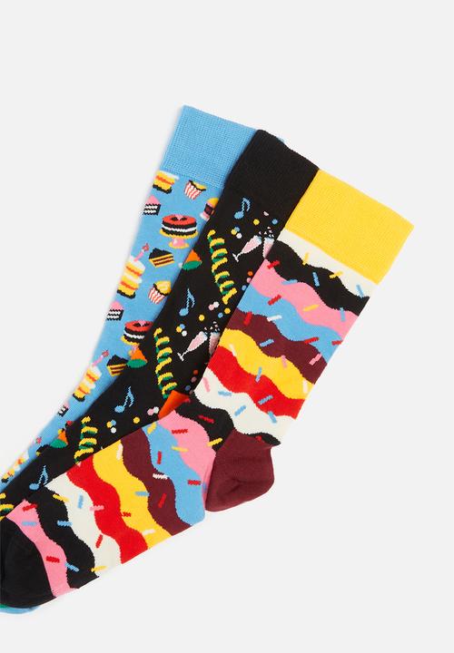 Happy Socks - 3 Pack playing happy birthday gift set - multi