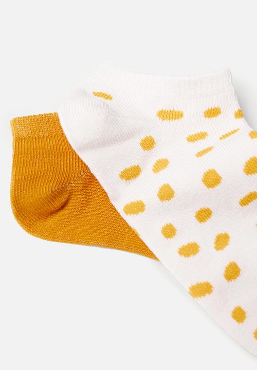 MANGO - Jungle 2 pack socks - medium yellow