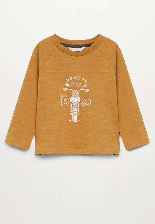MANGO - Moto long sleeve tee - mustard