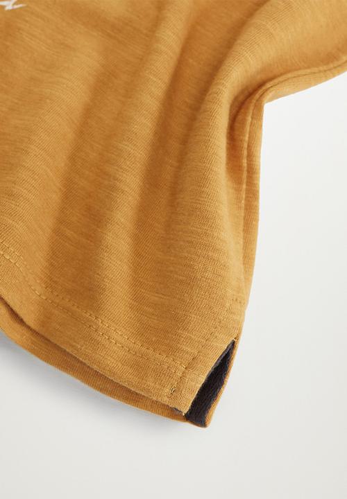 MANGO - Moto long sleeve tee - mustard