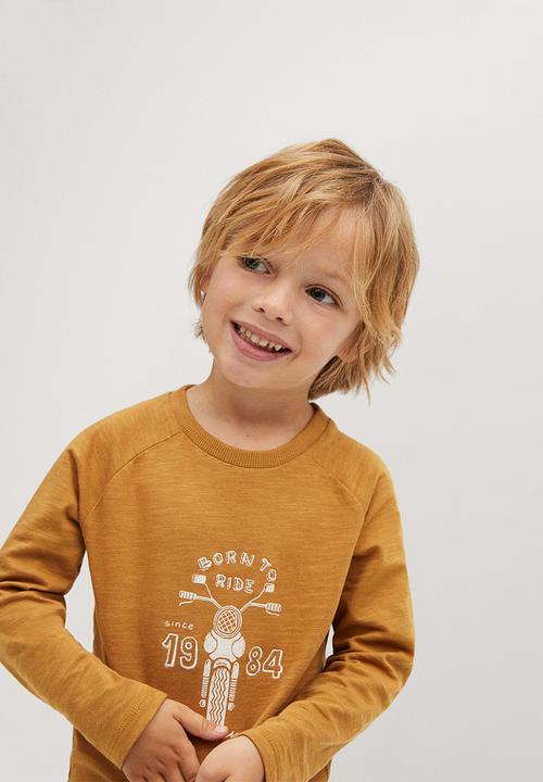 MANGO - Moto long sleeve tee - mustard