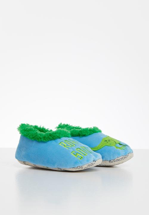 snoozies!® - Dinosaur slippers - blue & green