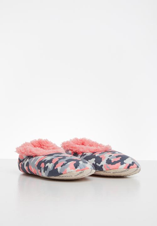 snoozies!® - Kids pink camo - pink & grey 