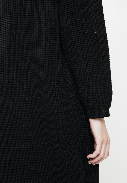 Glamorous - Knitted midi  jumperdress - black