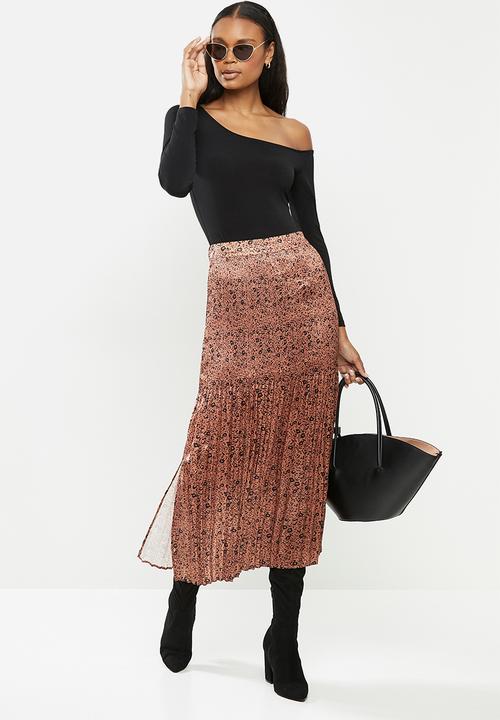 MILLA - Asymmetric one shoulder long sleeve bodysuit - black