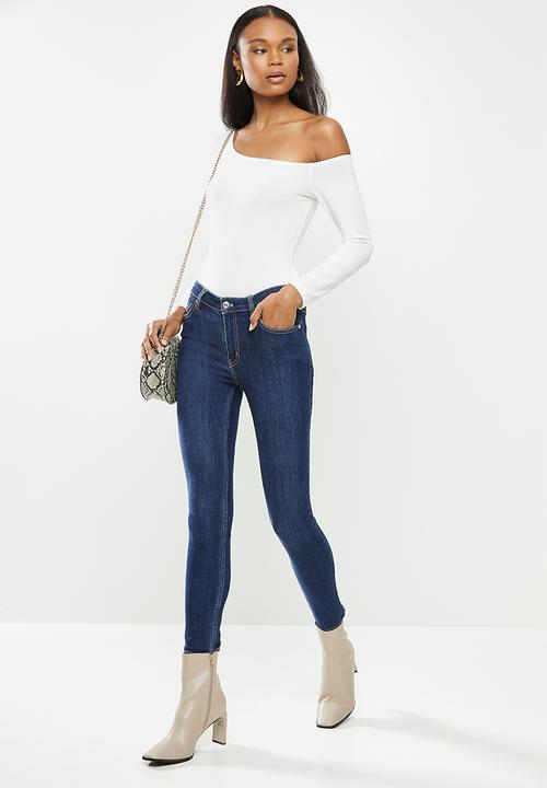 MILLA - Asymmetric one shoulder long sleeve bodysuit - ivory