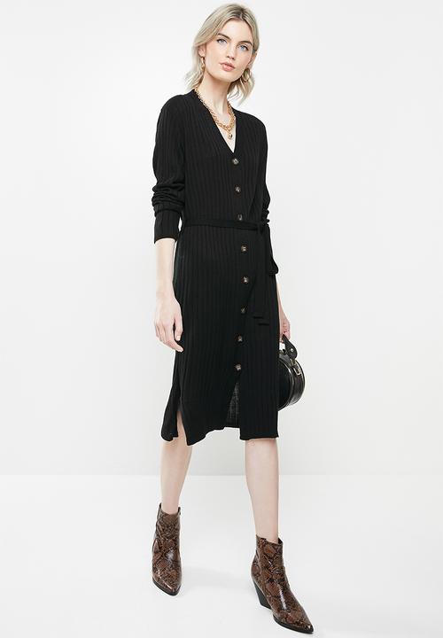 Glamorous - Knitted midi dress - black