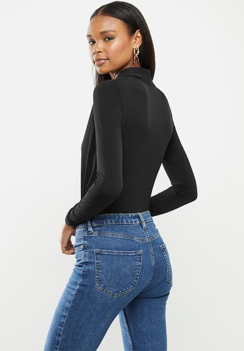 MILLA - Combo wrap bodysuit - black