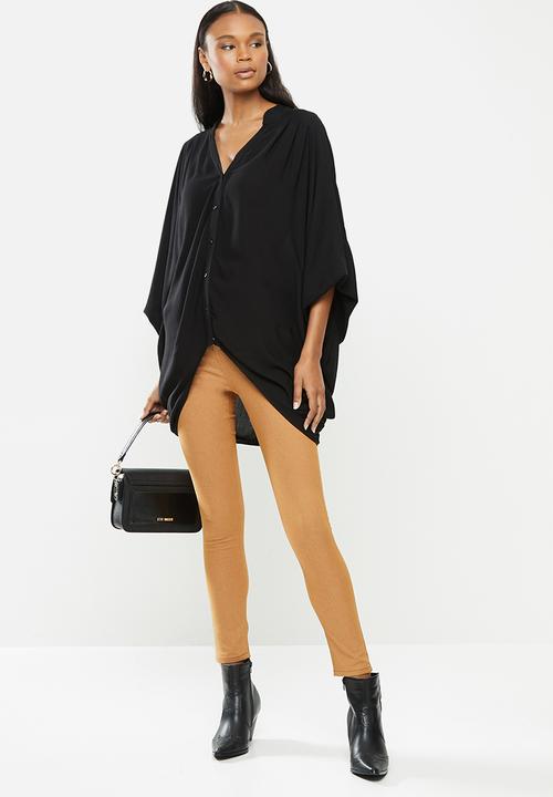 MILLA - Rayon yoryu dolman sleeve blouse - black