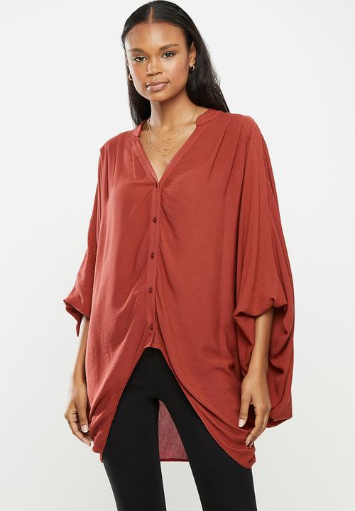 MILLA - Rayon yoryu dolman sleeve blouse - rust