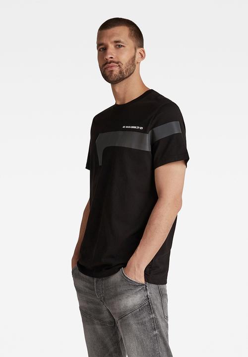 G-STAR - 1 reflective graphic r short sleeve tee  - dk black