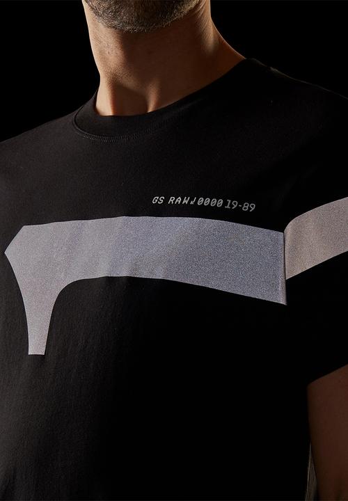 G-STAR - 1 reflective graphic r short sleeve tee  - dk black