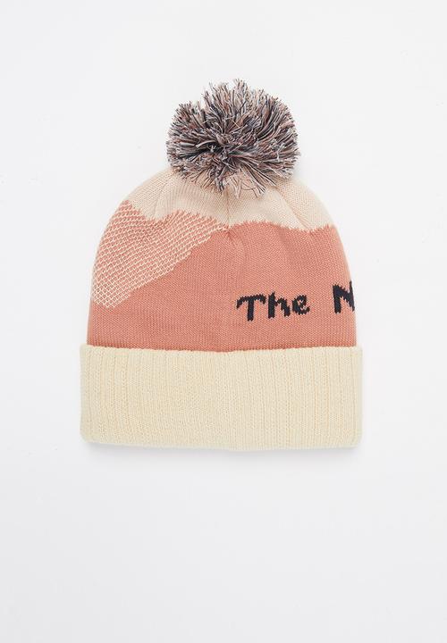 The North Face - Recycled pom-pom beanie - pink & neutral 