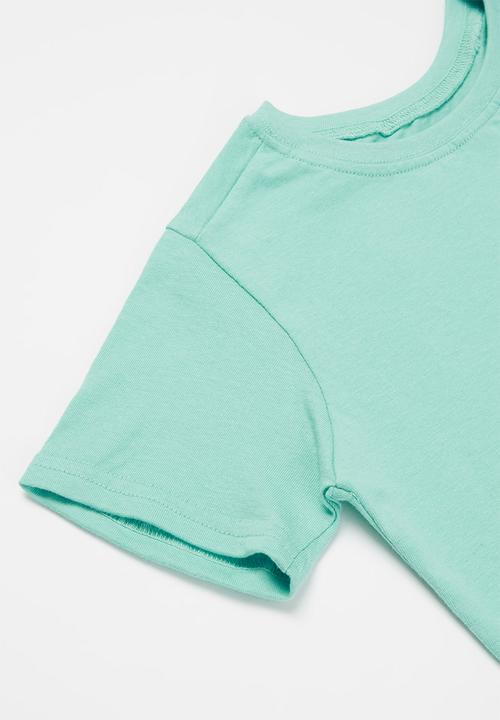 Pop Candy - Younger boys 2 pack stripe tees - aqua