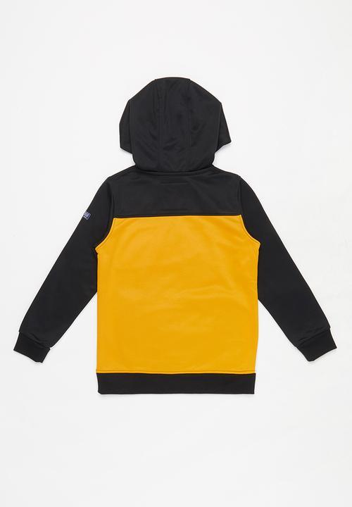 Aca Joe - Big boys colour block cagoule - black & yellow