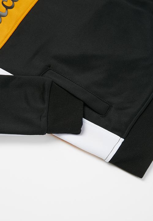 Aca Joe - Big boys colour block cagoule - black & yellow
