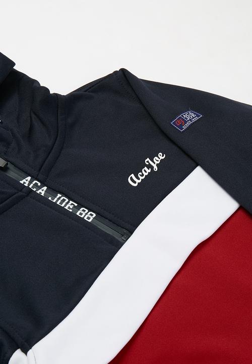 Aca Joe - Pre-boys colour block cagoule - navy & red