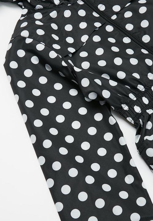 Ruby Tuesday - All over print detachable hood mac coat - black & white