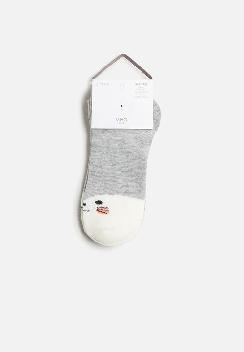 MANGO - Cati 2 pack socks - grey & white 